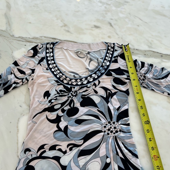 EMILIO PUCCI PINK FLORAL LONG SLEEVE T-SHIRT 31WP01 SIZE 8 - Picture 12 of 17